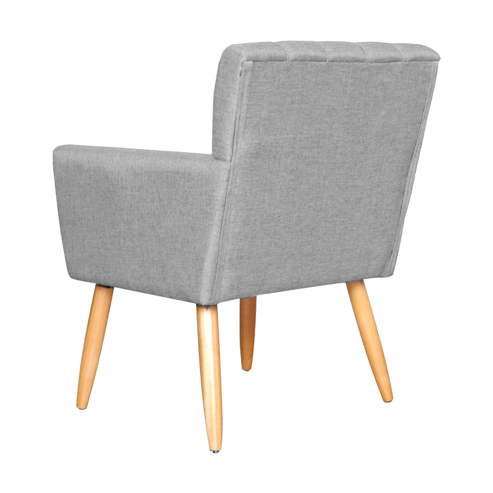 Poltrona Decorativa Cecília Linho Cinza - DS Móveis