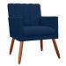 Poltrona Decorativa Cecilia Pés Palito Suede  Azul Marinho - DS Estofados