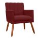 Poltrona Decorativa Cecilia Pés Palito Suede Bordô - DS Estofados