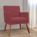 Poltrona Decorativa Cecilia Pés Palito Suede Bordô - DS Estofados