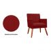 Poltrona Decorativa Cecilia Pés Palito Suede Bordô - DS Estofados