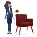 Poltrona Decorativa Cecilia Pés Palito Suede Bordô - DS Estofados