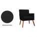 Poltrona Decorativa Cecilia Pés Palito Suede Preto - DS Estofados