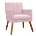 Poltrona Decorativa Cecilia Pés Palito Suede Rosê - DS Estofados