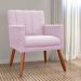 Poltrona Decorativa Cecilia Pés Palito Suede Rosê - DS Estofados
