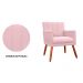 Poltrona Decorativa Cecilia Pés Palito Suede Rosê - DS Estofados