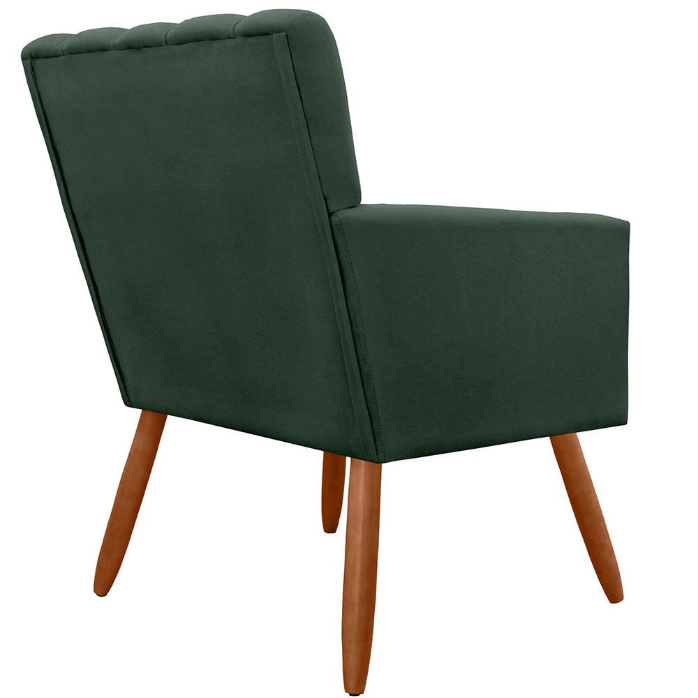 Poltrona Decorativa Cecilia Pés Palito Suede Verde - DS Estofados