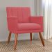 Poltrona Decorativa Cecilia Pés Palito Suede Vermelho - DS Estofados