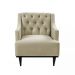 Poltrona Decorativa Clássica Capitonê Suede Bege - DS Móveis