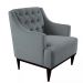 Poltrona Decorativa Clássica Capitonê Suede Cinza - DS Móveis