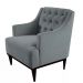 Poltrona Decorativa Clássica Capitonê Suede Cinza - DS Móveis