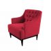 Poltrona Decorativa Clássica Capitonê Suede Vermelho - DS Móveis