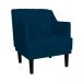 Poltrona Decorativa Clássica Pés Trapézio Suede Azul Marinho - DS Estofados