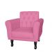 Poltrona Decorativa Classic Pés Luis XV Suede Rosa - DS Estofados