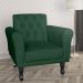 Poltrona Decorativa Classic Pés Luis XV Suede Verde - DS Estofados