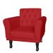 Poltrona Decorativa Classic Pés Luis XV Suede Vermelho - DS Estofados