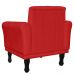 Poltrona Decorativa Classic Pés Luis XV Suede Vermelho - DS Estofados