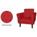 Poltrona Decorativa Classic Pés Luis XV Suede Vermelho - DS Estofados