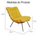Poltrona Decorativa Costela Suede Amarelo - DS Estofados