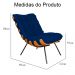 Poltrona Decorativa Costela Suede Azul Marinho - DS Estofados