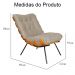 Poltrona Decorativa Costela Suede Capuccino - DS Estofados