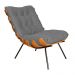 Poltrona Decorativa Costela Suede Cinza - DS Estofados