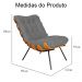 Poltrona Decorativa Costela Suede Cinza - DS Estofados
