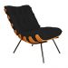 Poltrona Decorativa Costela Suede Preto - DS Estofados