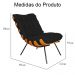 Poltrona Decorativa Costela Suede Preto - DS Estofados