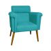 Poltrona Decorativa Elisa Suede Azul Turquesa - DS Estofados