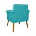 Poltrona Decorativa Elisa Suede Azul Turquesa - DS Estofados