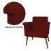 Poltrona Decorativa Elisa Suede Bordô - DS Estofados
