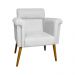 Poltrona Decorativa Elisa Suede Branco - DS Estofados