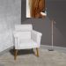 Poltrona Decorativa Elisa Suede Branco - DS Estofados