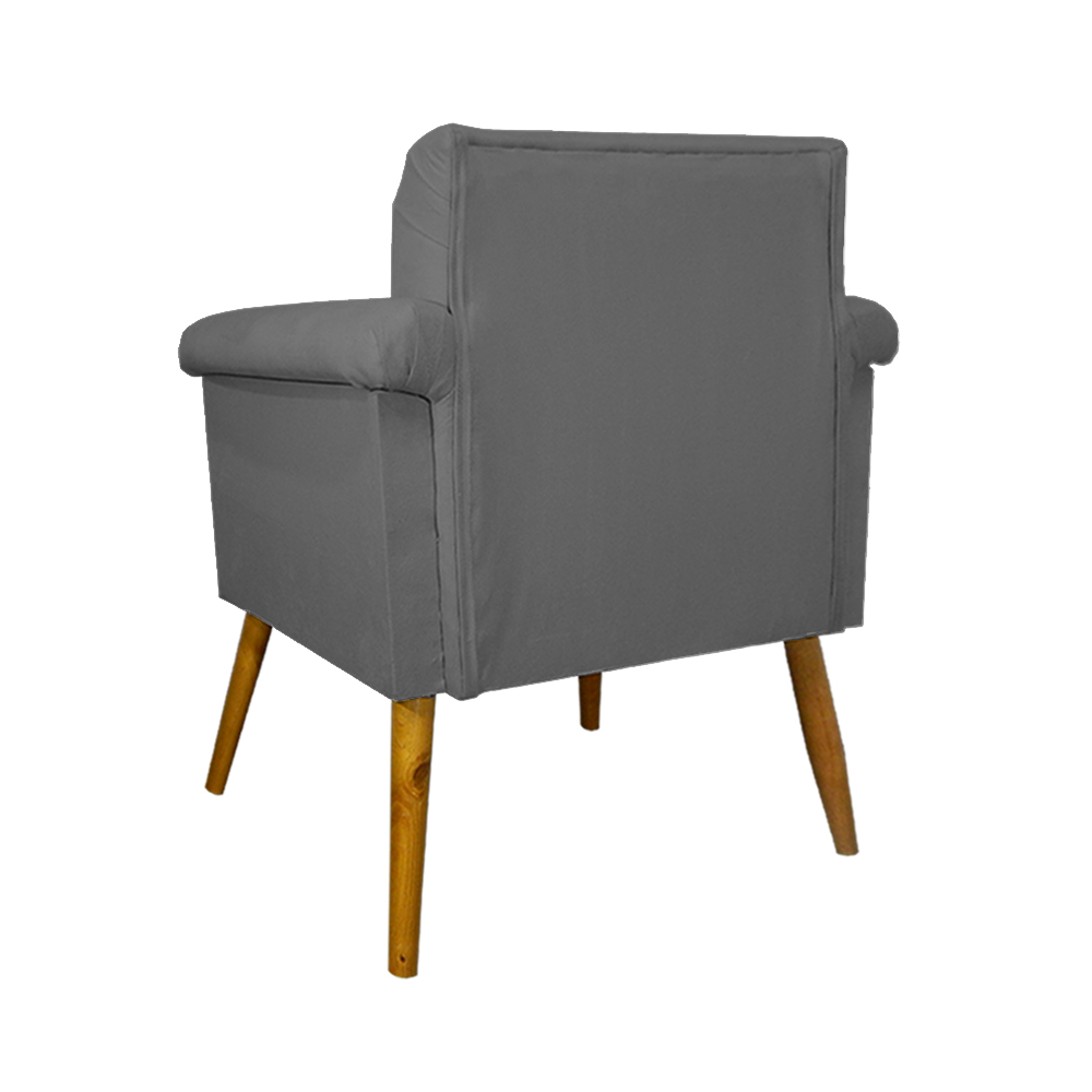 Poltrona Decorativa Elisa Suede Cinza - DS Estofados