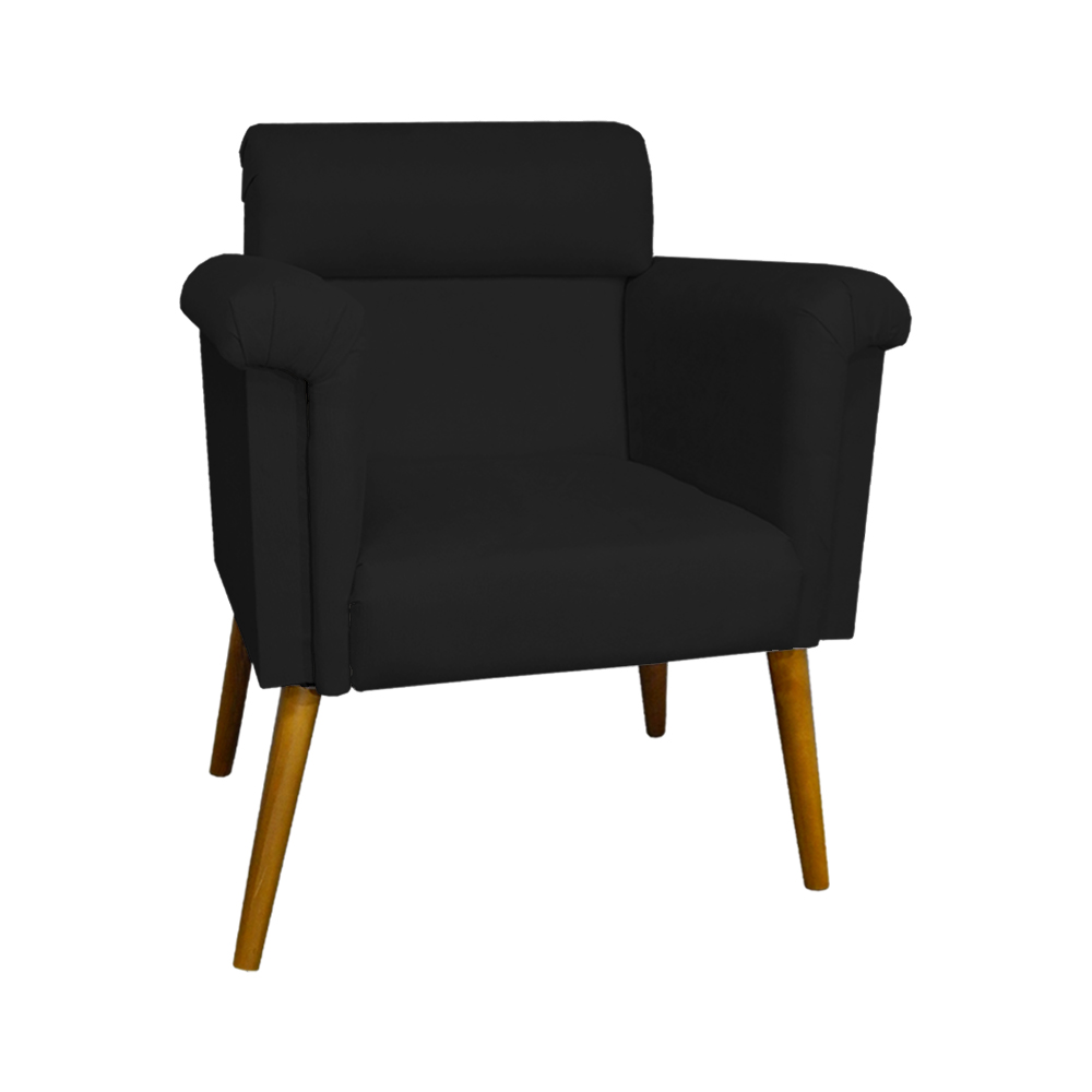 Poltrona Decorativa Elisa Suede Preto - DS Estofados