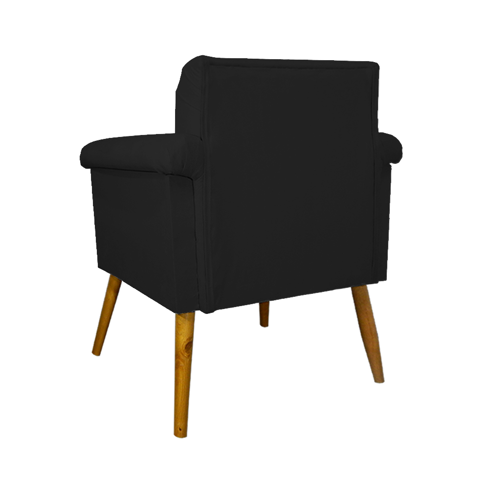 Poltrona Decorativa Elisa Suede Preto - DS Estofados