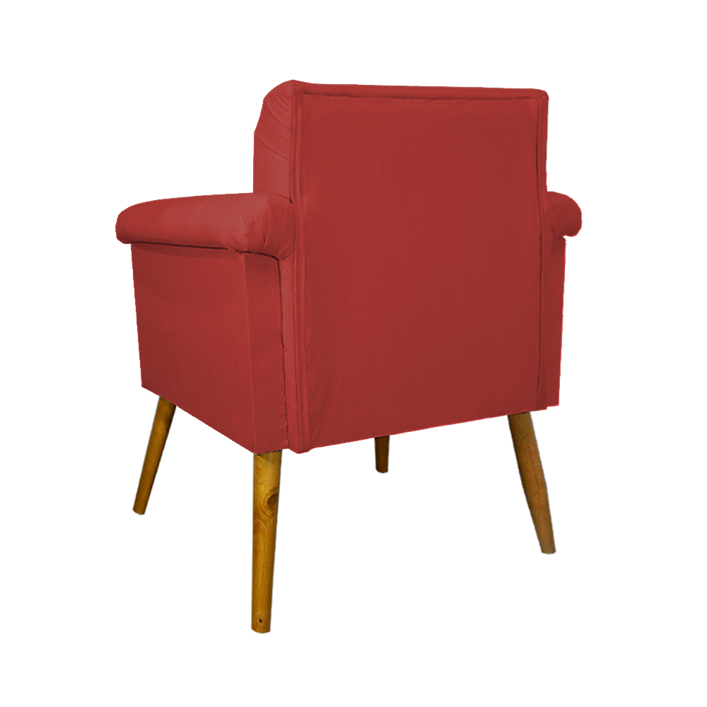 Poltrona Decorativa Elisa Suede Vermelho - DS Estofados