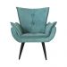 Poltrona Decorativa Emília Aba Pés Palito Suede Azul - DS Móveis