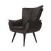 Poltrona Decorativa Emília Aba Pés Palito Suede Preto - DS Móveis