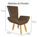 Poltrona Decorativa Emília Barca Linho Marrom Claro