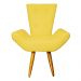 Poltrona Decorativa Emília Barca Pés Palito Suede Amarelo - DS Estofados