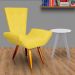 Poltrona Decorativa Emília Barca Pés Palito Suede Amarelo - DS Estofados
