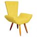 Poltrona Decorativa Emília Barca Pés Palito Suede Amarelo - DS Estofados