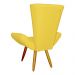 Poltrona Decorativa Emília Barca Pés Palito Suede Amarelo - DS Estofados