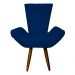Poltrona Decorativa Emília Barca Pés Palito Suede Azul Marinho - DS Estofados