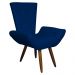 Poltrona Decorativa Emília Barca Pés Palito Suede Azul Marinho - DS Estofados