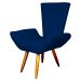 Poltrona Decorativa Emília Barca Pés Palito Suede Azul Marinho - DS Estofados