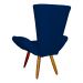 Poltrona Decorativa Emília Barca Pés Palito Suede Azul Marinho - DS Estofados