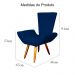 Poltrona Decorativa Emília Barca Pés Palito Suede Azul Marinho - DS Estofados